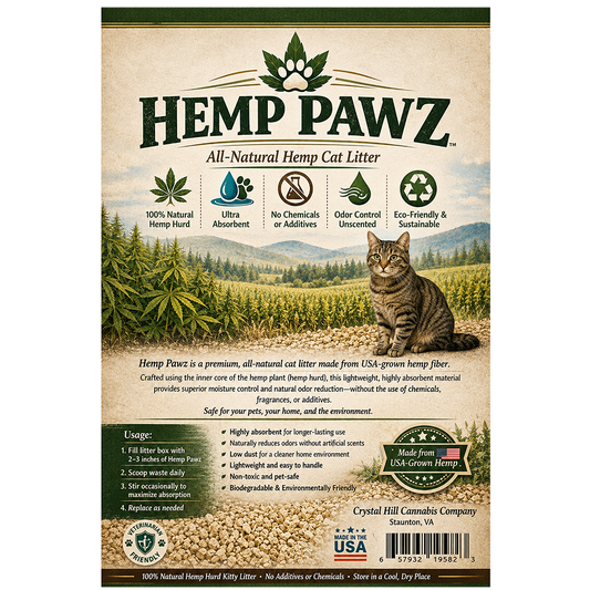 Hemp Pawz  All Natural "Hemp Hurd" Kitty Litter Nontoxic "Keeping It Natural" 5 lb